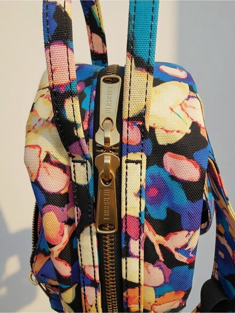 Herschel Y2K Mini Floral Backpack Multicolor Abstract Print Gold Hardware Indie - Picture 6 of 8